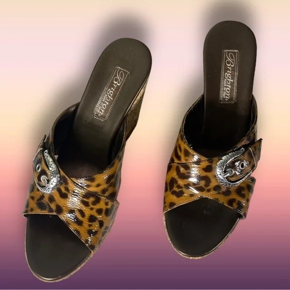 Brighton Leopard Print Wedge Sandals - Picture 2 of 16
